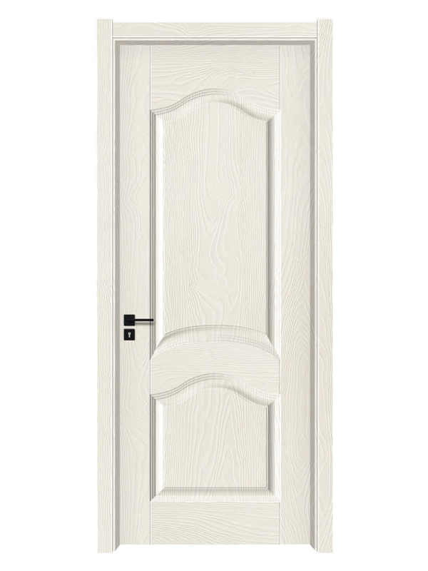 LH-6002 Warm White Wooden Grain 2 Panel Melamine Door