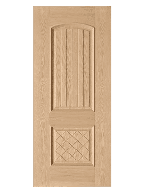 LIHE W1-009 Classic Interior 2 Panel Design Natural Wooden Door 